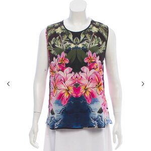 Stella McCartney Tropical Floral Sleeveless Silk Top - Size: XS | US0, IT36